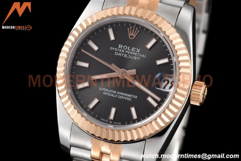 Rolex - Datejust Ladies 278271 31mm Jub Flt RG/SS Grey/Stk GDF MY8215