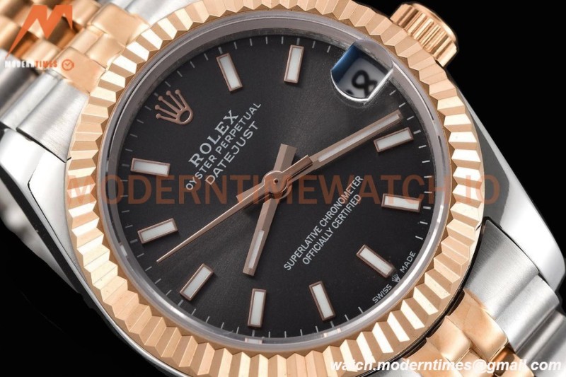 Rolex - Datejust Ladies 278271 31mm Jub Flt RG/SS Grey/Stk GDF MY8215