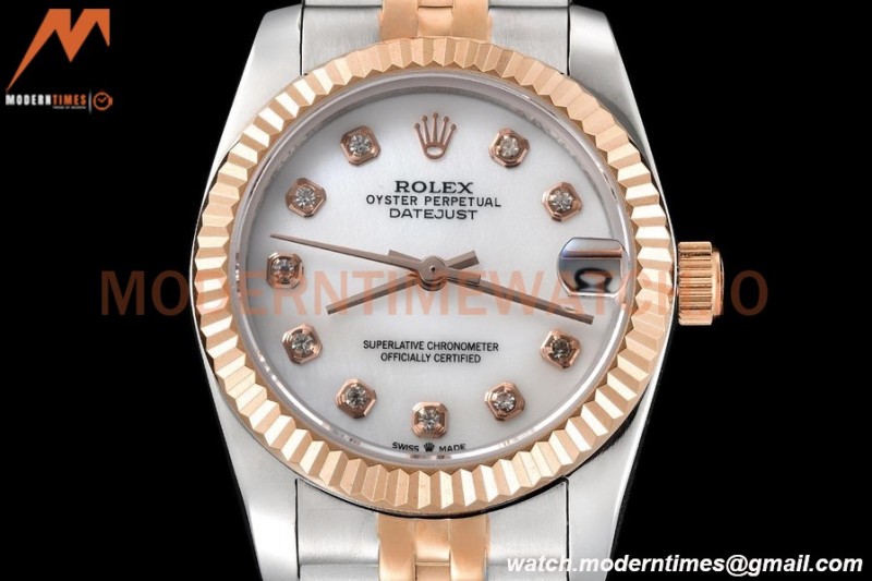 Rolex - Datejust Ladies 278271 31mm Jub Flt RG/SS White Mop/Dia GDF MY8215