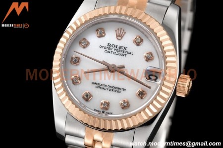Rolex - Datejust Ladies 278271 31mm Jub Flt RG/SS White Mop/Dia GDF MY8215