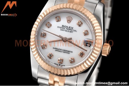 Rolex - Datejust Ladies 278271 31mm Jub Flt RG/SS White Mop/Dia GDF MY8215