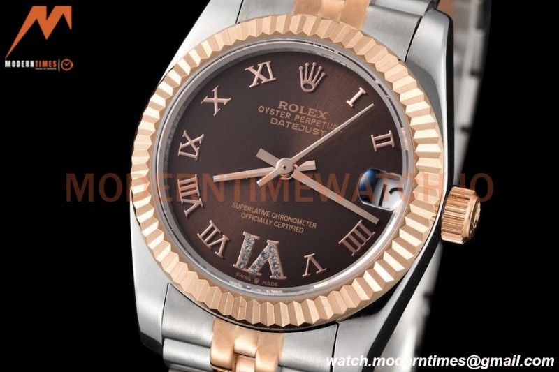 Rolex - Datejust Ladies 278271 31mm Jub Flt RG/SS Brn/Rmn GDF MY8215
