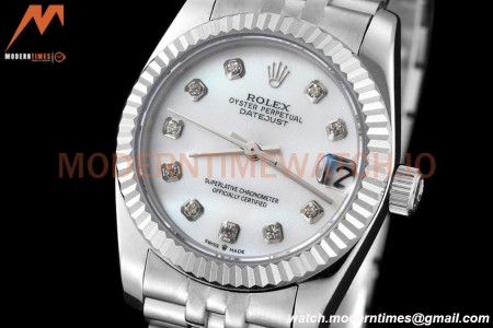 Rolex - Datejust Ladies 278274 31mm Jub Flt SS/SS White Mop/Dia GDF MY8215