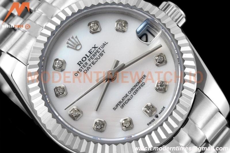 Rolex - Datejust Ladies 278274 31mm Jub Flt SS/SS White Mop/Dia GDF MY8215