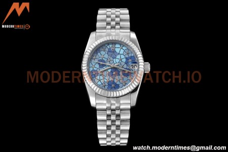 Rolex - Datejust Ladies 278274 31mm Jub Flt SS/SS Blue Floral/Dia GDF MY8215