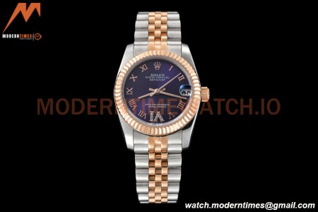 Rolex - Datejust Ladies 278271 31mm Jub Flt RG/SS Purp/Rmn GDF MY8215