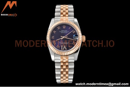 Rolex - Datejust Ladies 278271 31mm Jub Flt RG/SS Purp/Rmn GDF MY8215