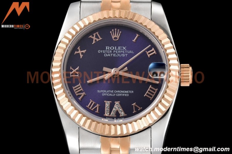 Rolex - Datejust Ladies 278271 31mm Jub Flt RG/SS Purp/Rmn GDF MY8215