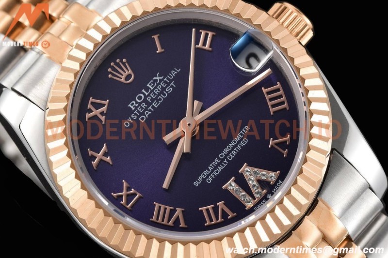 Rolex - Datejust Ladies 278271 31mm Jub Flt RG/SS Purp/Rmn GDF MY8215
