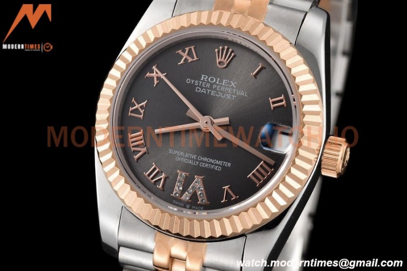 Rolex - Datejust Ladies 278271 31mm Jub Flt RG/SS Grey/Rmn GDF MY8215