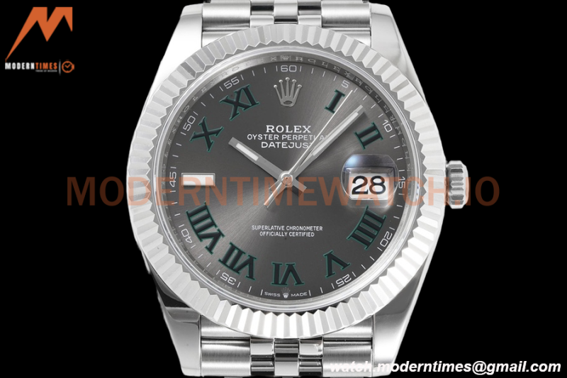 Rolex - Datejust 126334 41mm Wimbledon Jub Flt 904L SS/SS Grey/Rmn ZF A2824