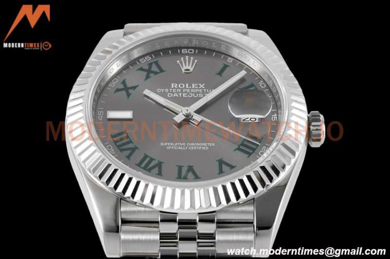Rolex - Datejust 126334 41mm Wimbledon Jub Flt 904L SS/SS Grey/Rmn ZF A2824