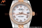 Rolex - Datejust Ladies 278381 31mm Jub Dia RG/SS Wht/Rmn GDF MY8215