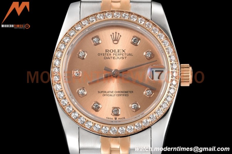 Rolex - Datejust Ladies 278381 31mm Jub Dia RG/SS Champ/Dia GDF MY8215
