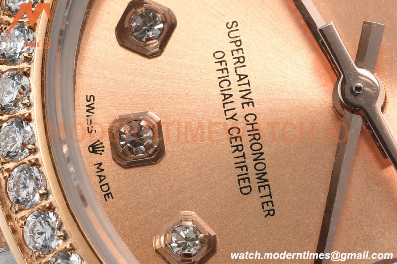 Rolex - Datejust Ladies 278381 31mm Jub Dia RG/SS Champ/Dia GDF MY8215