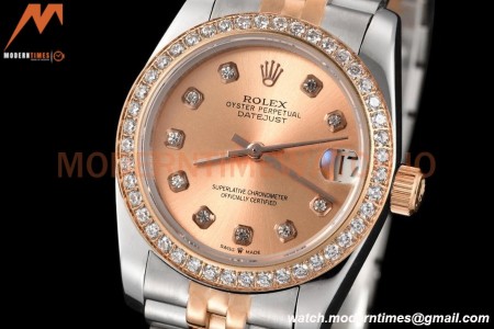 Rolex - Datejust Ladies 278381 31mm Jub Dia RG/SS Champ/Dia GDF MY8215