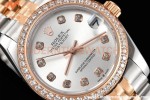 Rolex - Datejust Ladies 278381 31mm Jub Dia RG/SS Silv/Dia GDF MY8215