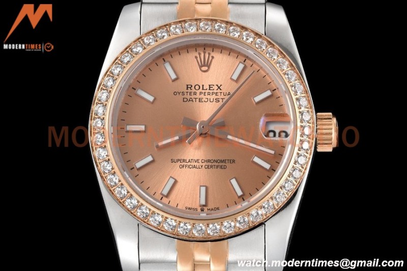 Rolex - Datejust Ladies 278381 31mm Jub Dia RG/SS Champ/Stk GDF MY8215
