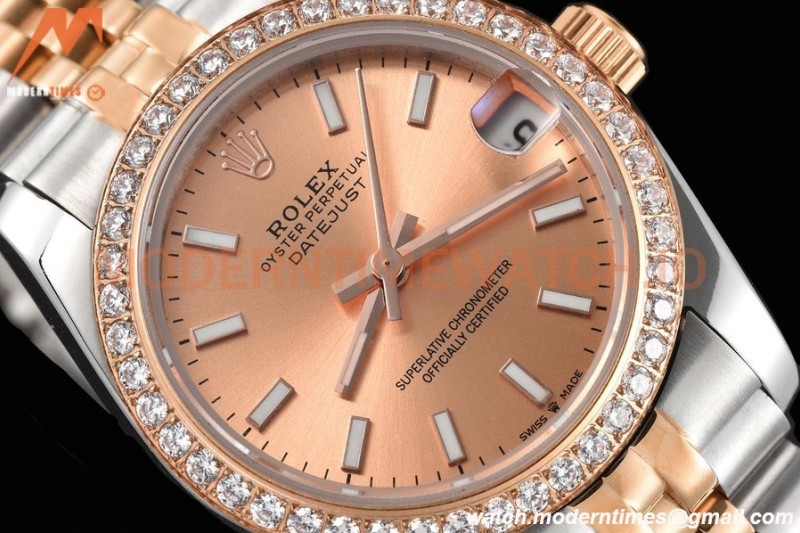Rolex - Datejust Ladies 278381 31mm Jub Dia RG/SS Champ/Stk GDF MY8215