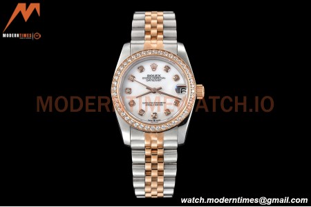 Rolex - Datejust Ladies 278381 31mm Jub Dia RG/SS W-Mop/Dia GDF MY8215
