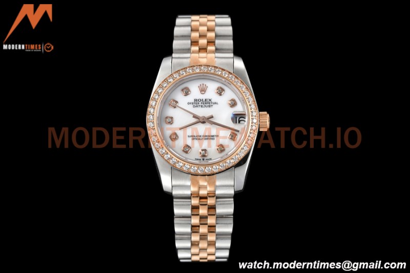 Rolex - Datejust Ladies 278381 31mm Jub Dia RG/SS W-Mop/Dia GDF MY8215