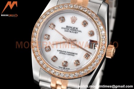 Rolex - Datejust Ladies 278381 31mm Jub Dia RG/SS W-Mop/Dia GDF MY8215