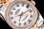 Rolex - Datejust Ladies 278381 31mm Jub Dia RG/SS W-Mop/Dia GDF MY8215