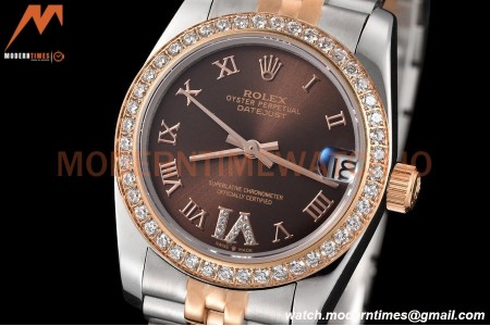 Rolex - Datejust Ladies 278381 31mm Jub Dia RG/SS Brn/Rmn GDF MY8215