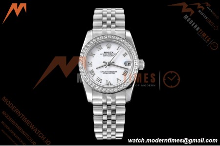 Rolex - Datejust Ladies 278384 31mm Jub Dia SS/SS Wht/Rmn GDF MY8215