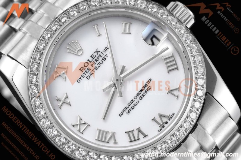 Rolex - Datejust Ladies 278384 31mm Jub Dia SS/SS Wht/Rmn GDF MY8215