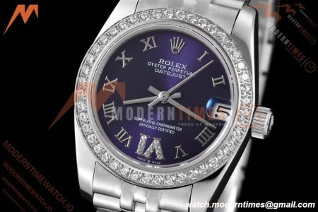 Rolex - Datejust Ladies 278384 31mm Jub Dia SS/SS Purp/Rmn GDF MY8215