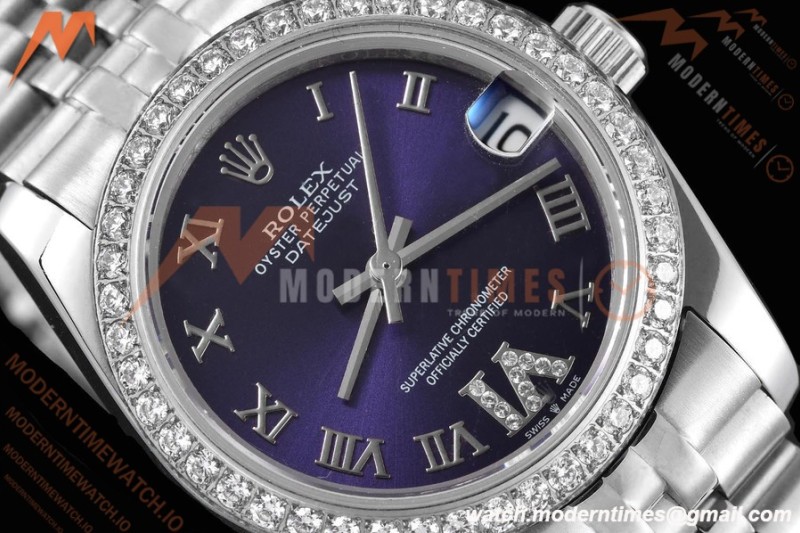 Rolex - Datejust Ladies 278384 31mm Jub Dia SS/SS Purp/Rmn GDF MY8215