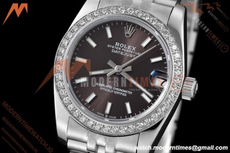 Rolex - Datejust Ladies 278384 31mm Jub Dia SS/SS Grey/Stk GDF MY8215
