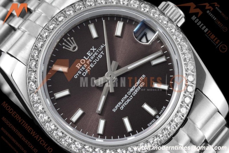 Rolex - Datejust Ladies 278384 31mm Jub Dia SS/SS Grey/Stk GDF MY8215