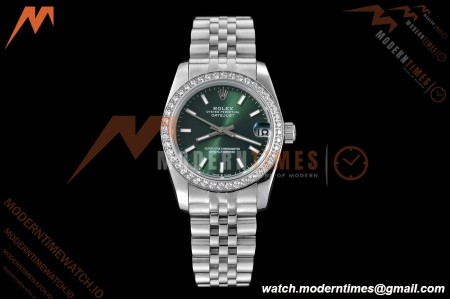Rolex - Datejust Ladies 278384 31mm Jub Dia SS/SS Grn/Stk GDF MY8215