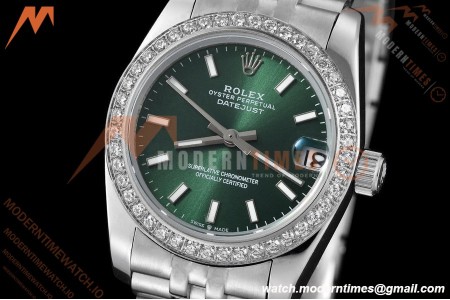 Rolex - Datejust Ladies 278384 31mm Jub Dia SS/SS Grn/Stk GDF MY8215