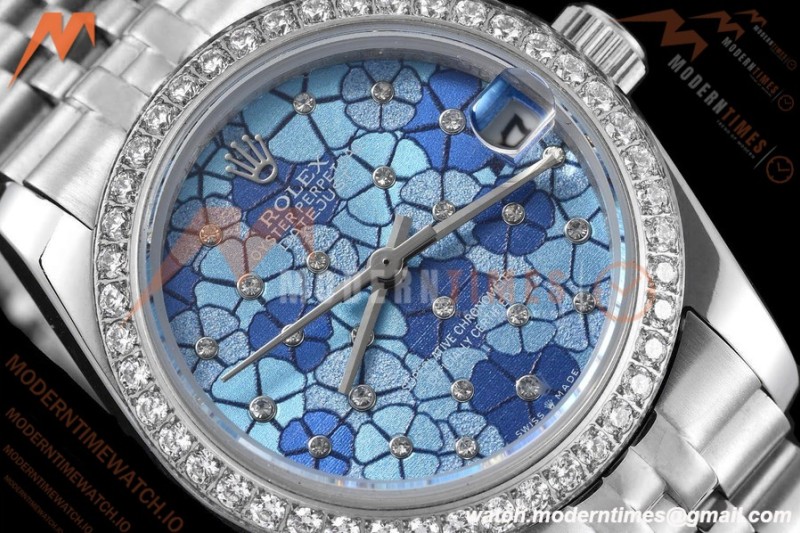 Rolex - Datejust Ladies 278384 31mm Jub Dia SS/SS Floral Motif/Dia GDF MY8215