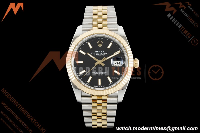 Rolex - DJ2 41mm 126333 Jub Flt Gold Wrapped Gain Weight YG/SS Blk/Stk 3EF V2 VR3235