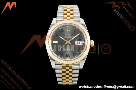 Rolex - DJ2 41mm 126333 Jub Flt Gold Wrapped Gain Weight YG/SS Wimbledon Grey/Rmn 3EF V2 VR3235