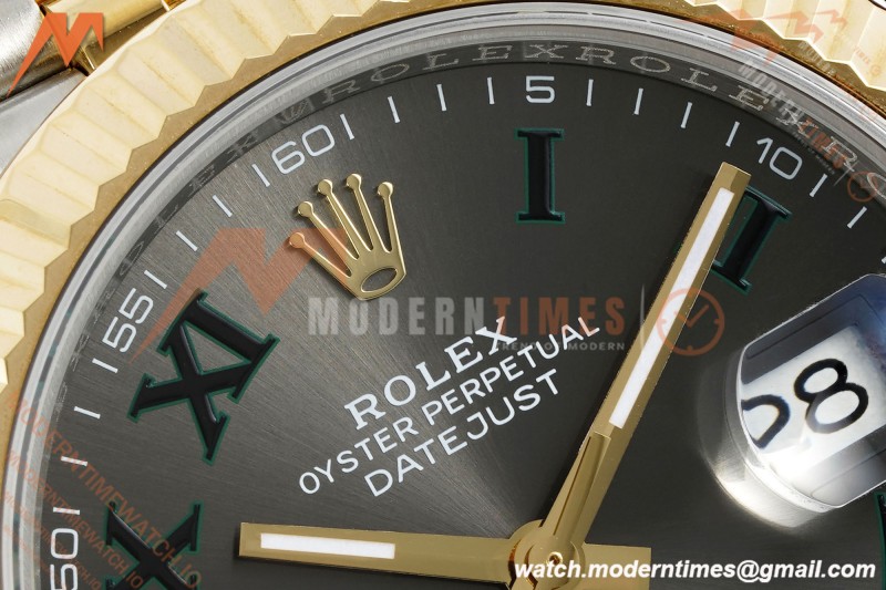 Rolex - DJ2 41mm 126333 Jub Flt Gold Wrapped Gain Weight YG/SS Wimbledon Grey/Rmn 3EF V2 VR3235