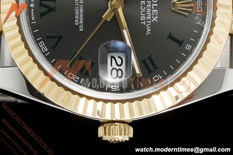 Rolex - DJ2 41mm 126333 Jub Flt Gold Wrapped Gain Weight YG/SS Wimbledon Grey/Rmn 3EF V2 VR3235