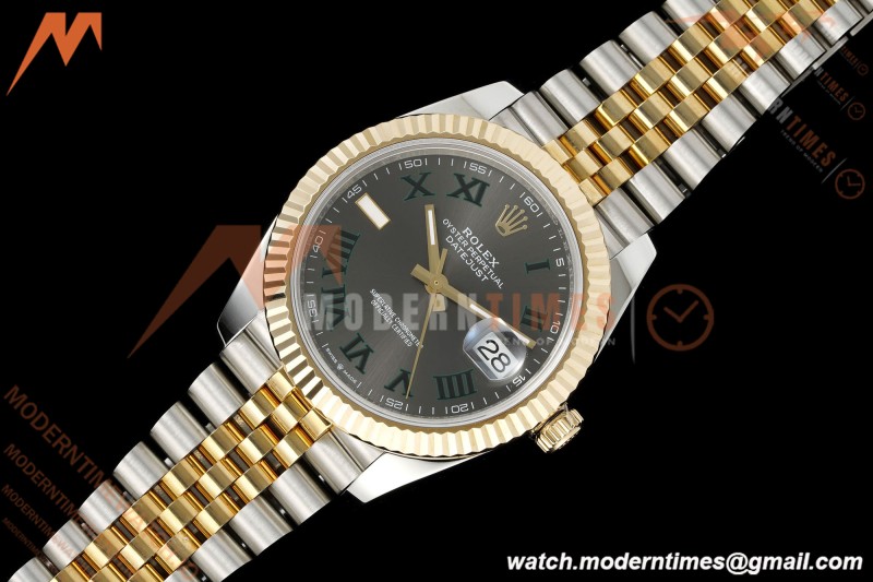 Rolex - DJ2 41mm 126333 Jub Flt Gold Wrapped Gain Weight YG/SS Wimbledon Grey/Rmn 3EF V2 VR3235