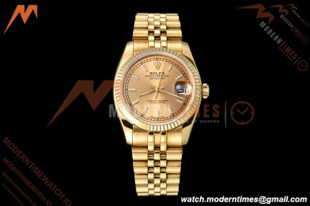 Rolex - Datejust 116238 36mm Jub Flt 316L YG/YG Gold/Stk DRF A2824 | 롤렉스 - 데이트저스트 116238 36mm 주브 플랫 316L YG/YG 골드/Stk DRF A2824