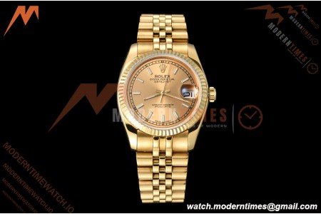 Rolex - Datejust 116238 36mm Jub Flt 316L YG/YG Gold/Stk DRF A2824 | 롤렉스 - 데이트저스트 116238 36mm 주브 플랫 316L YG/YG 골드/Stk DRF A2824