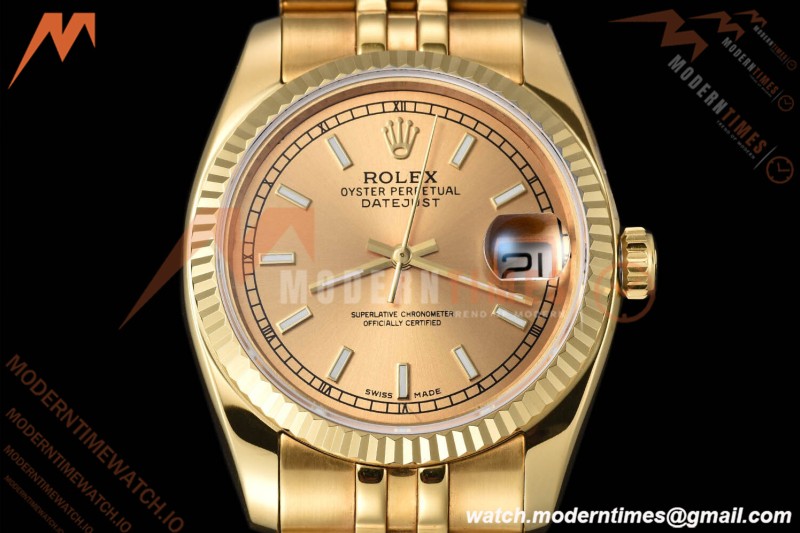 Rolex - Datejust 116238 36mm Jub Flt 316L YG/YG Gold/Stk DRF A2824