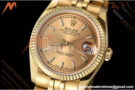 Rolex - Datejust 116238 36mm Jub Flt 316L YG/YG Gold/Stk DRF A2824 | 롤렉스 - 데이트저스트 116238 36mm 주브 플랫 316L YG/YG 골드/Stk DRF A2824