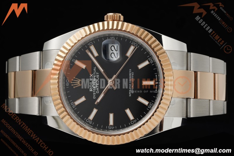 Rolex - Datejust 126331 41mm 904L Gain Weight Oys Flt RG/SS Blk/Stk ARF SH3235 | 롤렉스 - 데이트저스트 126331 41mm 904L 게인 웨이트 오이스터 퍼페츄얼 RG/SS 블랙/스틸 ARF SH3235