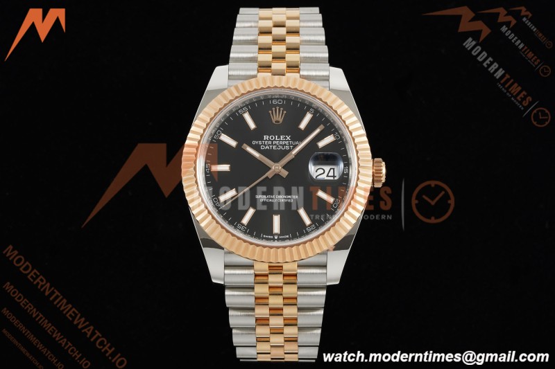 Rolex - Datejust 126331 41mm 904L Gain Weight Jub Flt RG/SS Blk/Stk ARF SH3235
