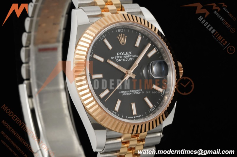 Rolex - Datejust 126331 41mm 904L Gain Weight Jub Flt RG/SS Blk/Stk ARF SH3235