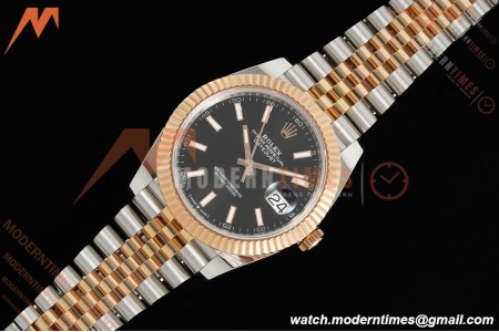 Rolex - Datejust 126331 41mm 904L Gain Weight Jub Flt RG/SS Blk/Stk ARF SH3235